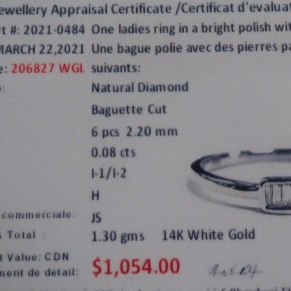 14K white Gold Channel Set Diamond Ring - Size 7 - Picture 3 of 3